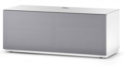 Meuble TV Sonorous Lowboard Studio sta110t-wht-gry-bs Blanc avec façade en tissu Gri Acoustique