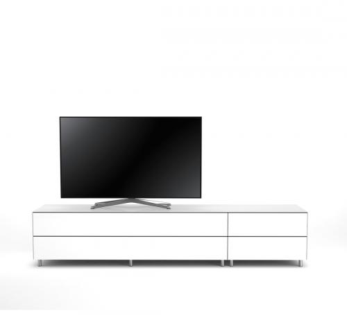 TV Möbel Lowboard 225 cm Epure LOFT K2 Weissglas