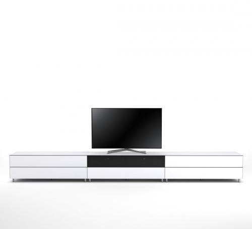Meuble TV Design 390 cm Epure SALON SOUND K4 Verre Blanc Matt