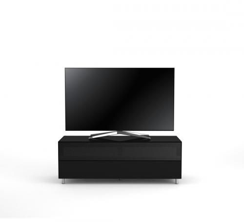 TV Möbel Lowboard 130 cm Epure SINGLE SOUND L Schwarzglas