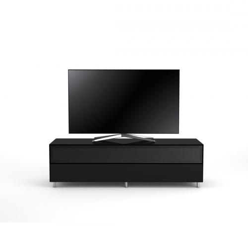 Meuble TV Design 160 cm Epure SINGLE SOUND XL Verre Noir