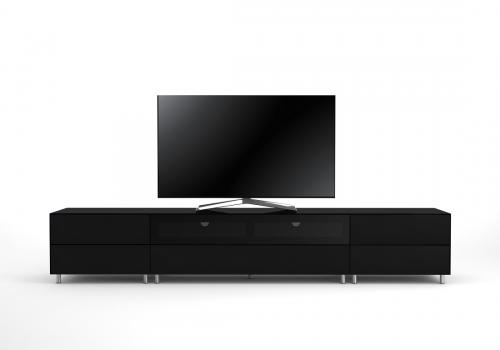 Meuble TV Design 260 cm Epure SALON SOUND K2 Verre Noir