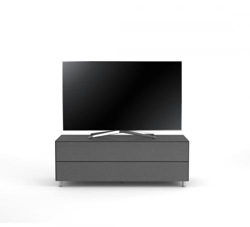 TV Möbel Lowboard 130 cm Epure SINGLE TIDY L Glitzernder Graphitglas