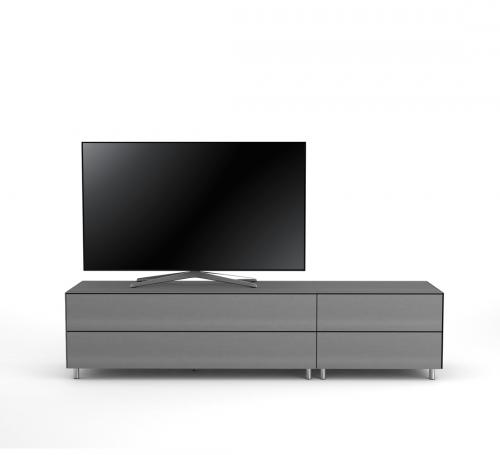 Meuble TV Design 195 cm Epure LOFT K1 Verre Graphite Mat Satiné