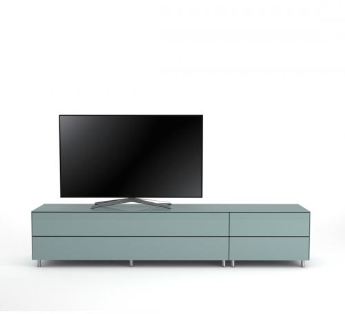 Meuble TV Design 225 cm Epure LOFT K2 Verre Bleu Nordic