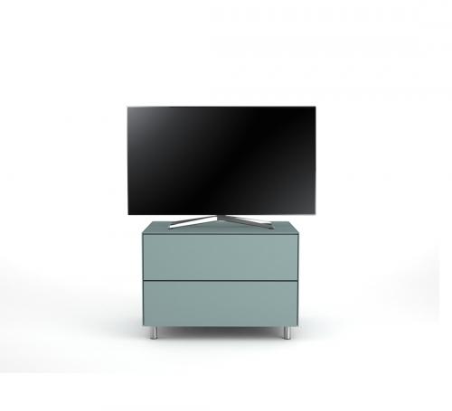 TV Möbel Lowboard 65 cm Epure PRATIK Nordic Blauglas Satiniertes