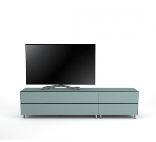 Meuble TV Design 195 cm Epure LOFT K1 Verre Bleu Nordic Mat Satiné
