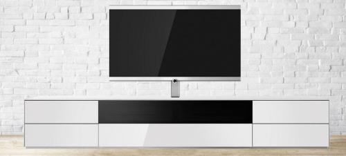 Meuble TV Sonorous Lowboard, Elements L=260 cm EX261-WHT-TF/DD/DD Verre Blanc