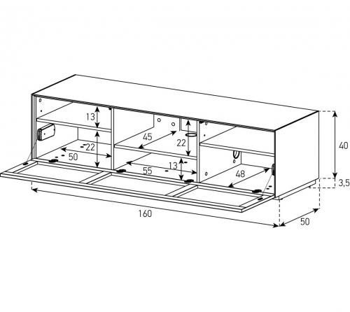 Sonorous Elements Design TV Möbel,EX32-PC-2 Akustik Perforierte Klappe