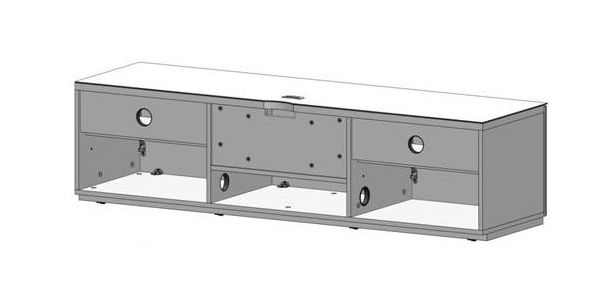 TV Möbel Sonorous Studio sta160i-blk-blk-bs, IR freundliches Schwarzglas