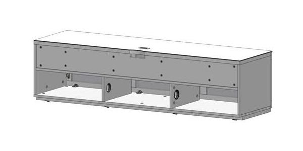 TV Möbel Sonorous lowboard Studio sta260t-wht-blk-bs, Weiss- Schwarz Stoffbezug