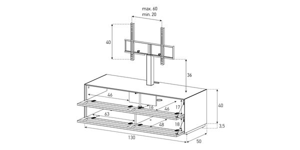 Sonorous Elements Design TV Möbel,EX11-TT-2 Stoff-Klappe  mit halterung