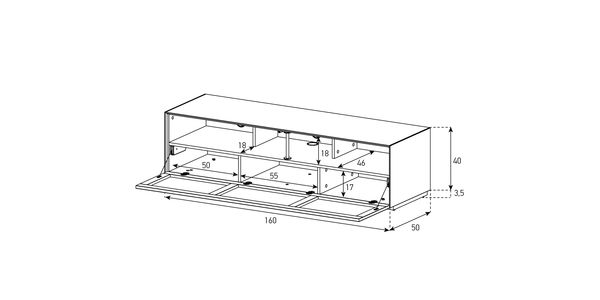 Sonorous Elements Design TV Möbel,EX32-TS-2 Akustik  Stoff-front