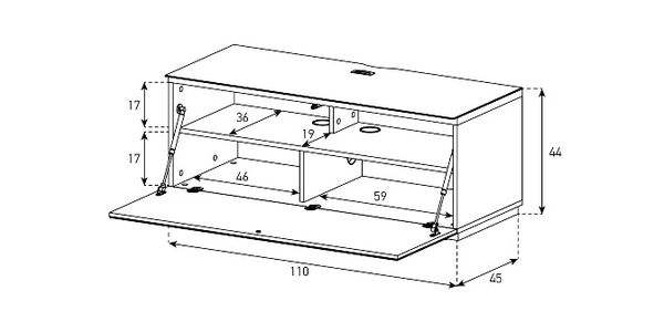 TV Möbel Sonorous lowboard Studio sta110f-wht-oak-bs, Eiche-Weiss