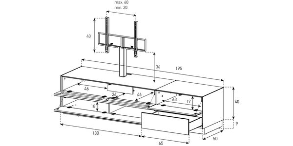 Lowboard Sonorous TV Möbel Elements EX191-GRP-TF/FD-8