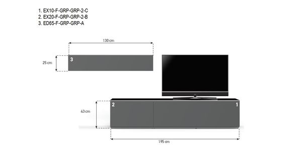 TV Möbel Sonorous Elements Lowboard Wohnkombination LC9