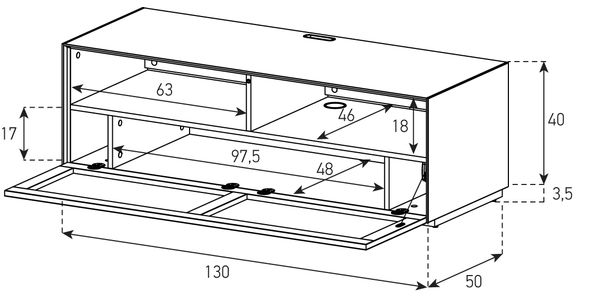 Meuble TV Sonorous Elements EX40-TS-2 avec un abattant acoustique