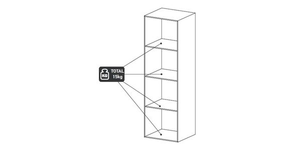 OP80, Offen regale mit rückwand, HxBxT=130x40x36