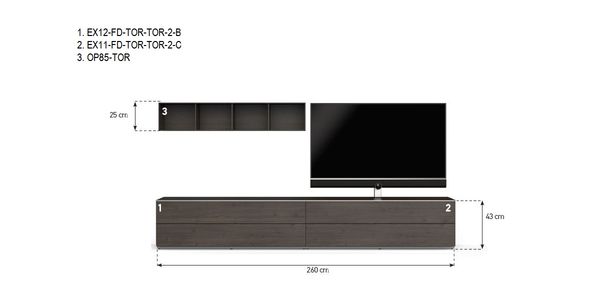 TV Möbel Sonorous Elements Lowboard Wohnkombination LC12