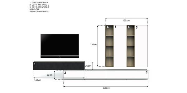 TV Möbel Sonorous Elements Lowboard Wohnkombination LC15.a