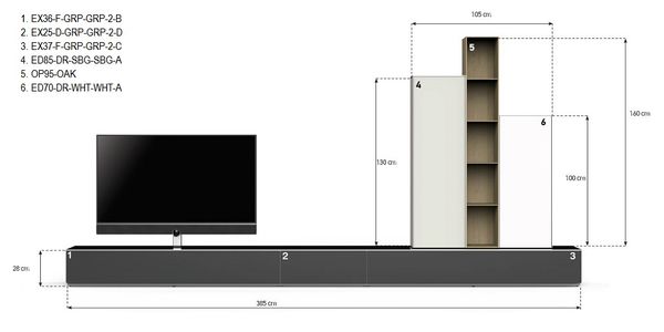 TV Möbel Sonorous Elements Lowboard Wohnkombination LC6_1