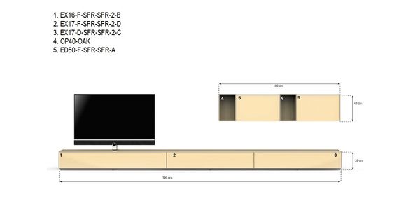 TV Möbel Sonorous Elements Lowboard Wohnkombination LC7