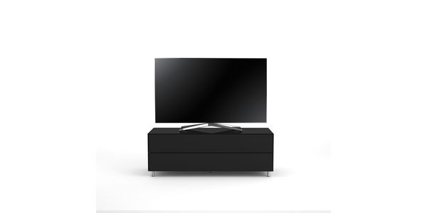 TV Möbel Lowboard 130 cm Epure SINGLE TIDY L Schwarzglas