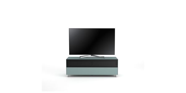TV Möbel Lowboard 130 cm Epure SINGLE SOUND L Nordic Blauglas Satiniertes