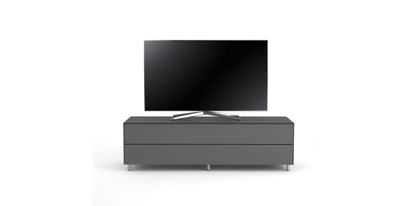 TV Möbel Lowboard 160 cm Epure SINGLE TIDY XL Glitzernder Graphitglas