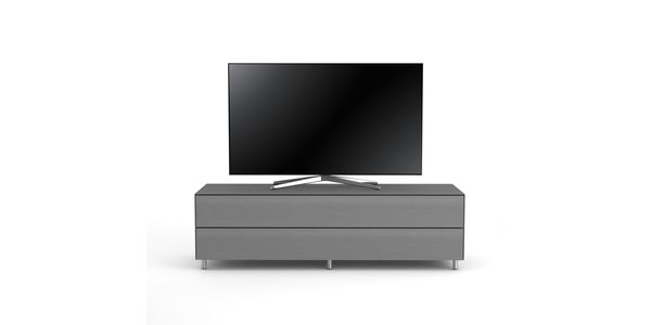 TV Möbel Lowboard 160 cm Epure SINGLE TIDY XL Graphit Glas Satiniertes