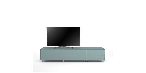 TV Möbel Lowboard 225 cm Epure LOFT K2 Nordic Blauglas Satiniertes