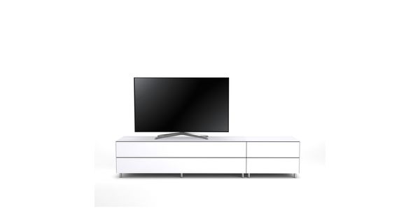 TV Möbel Lowboard 225 cm Epure LOFT K2 Weissglas Satiniertes