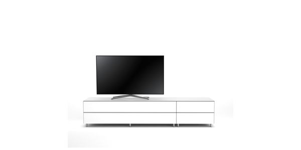 TV Möbel Lowboard 225 cm Epure LOFT K2 Weissglas