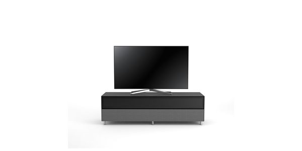 TV Möbel Lowboard 160 cm Epure SINGLE SOUND XL Glitzernder Graphitglas