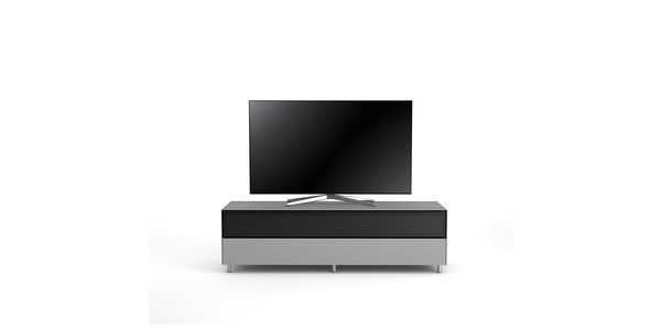 TV Möbel Lowboard 160 cm Epure SINGLE SOUND XL Graphit Glas Satiniertes
