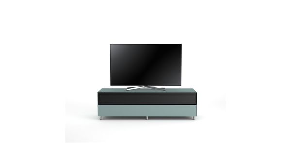 TV Möbel Lowboard 160 cm Epure SINGLE SOUND XL Nordic Blauglas Satiniertes