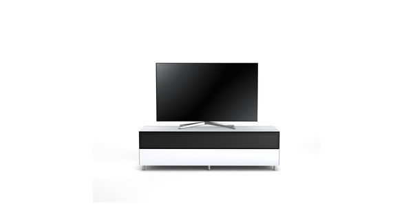 TV Möbel Lowboard 160 cm Epure SINGLE SOUND XL Weissglas Satiniertes