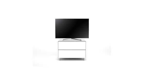 TV Möbel Lowboard 65 cm Epure PRATIK Weissglas