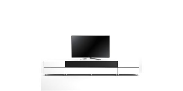 TV Möbel Lowboard 290 cm Epure SALON SOUND K3 Weissglas