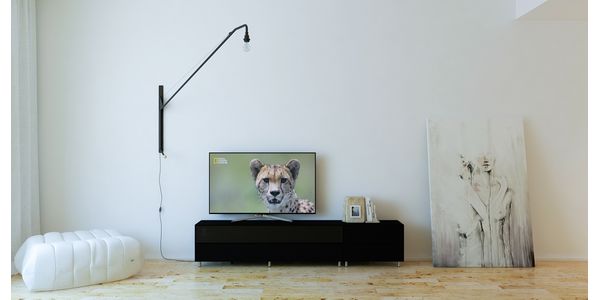 TV Möbel Lowboard 225 cm Epure LOFT SOUND K3 Nordic Blauglas Satiniertes