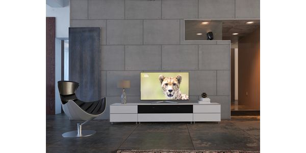 TV Möbel Lowboard 260 cm Epure SALON SOUND K2 Schwarzglas