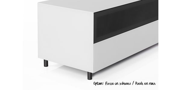 TV Möbel Lowboard 65 cm Epure PRATIK Nordic Blauglas Satiniertes