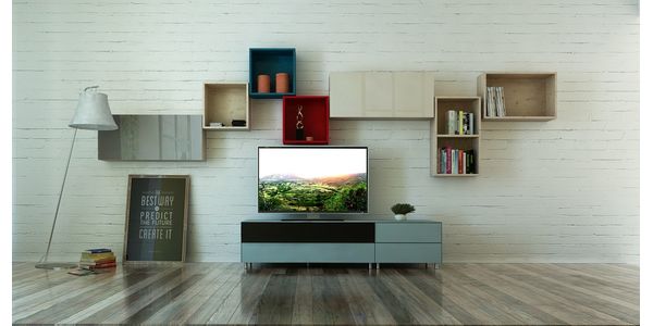 TV Möbel Lowboard 195 cm Epure LOFT SOUND K1 Schwarzglas