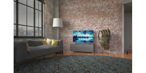 TV Möbel Lowboard 130 cm Epure SINGLE TIDY L Graphit Glas Satiniertes