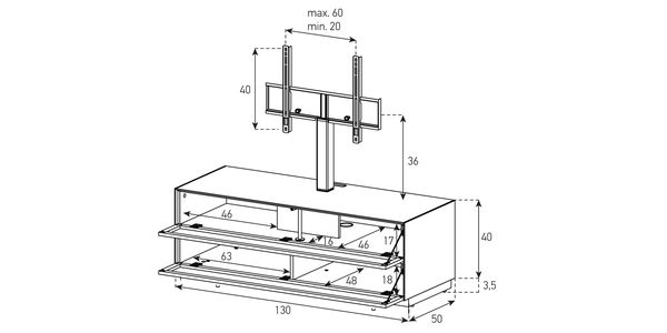 Sonorous Elements Design TV Möbel,EX11-PP-2 Akustik Perforierte Klappe  mit halterung