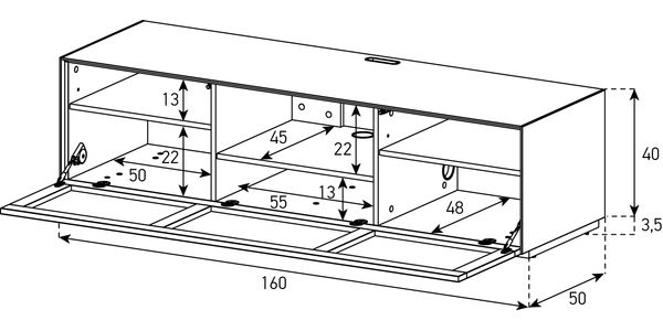 Sonorous Elements Design TV Möbel,EX30-PC-2 Akustik Perforierte Klappe