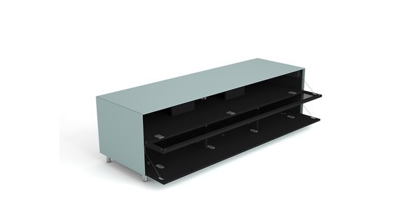 TV Möbel Lowboard 160 cm Epure SINGLE SOUND XL Glitzernder Graphitglas