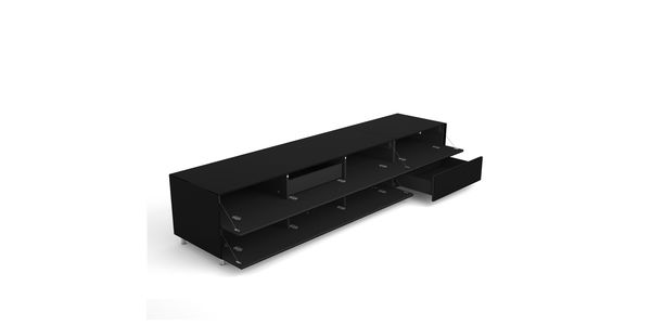 TV Möbel Lowboard 225 cm Epure LOFT K2 Graphit Glas Satiniertes