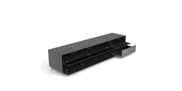 TV Möbel Lowboard 225 cm Epure LOFT SOUND K3 Schwarzglas Satiniertes