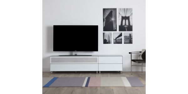 TV Lowboard Epure LOFT SOUND K1 Weissglas Satiniertes-Einführung